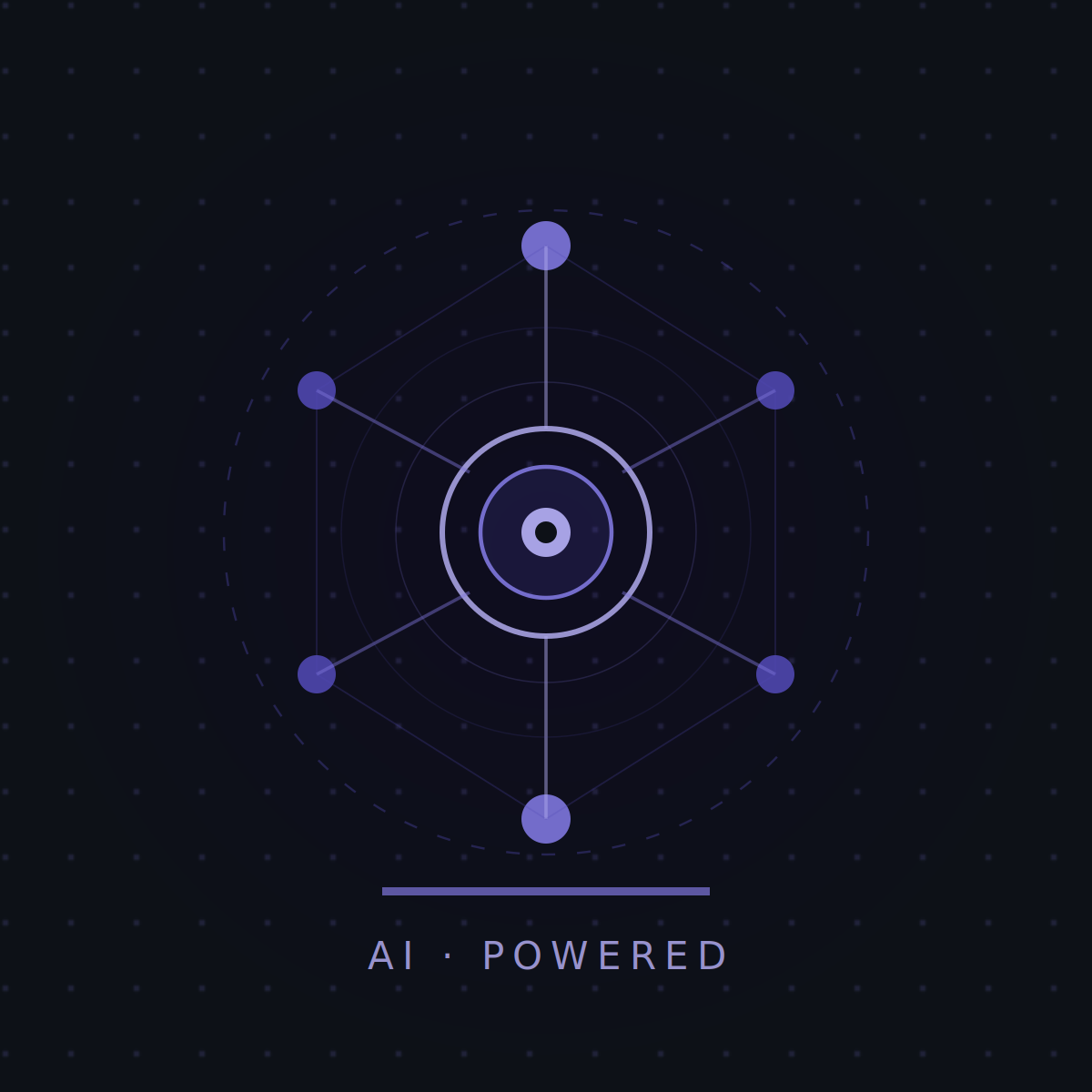 Icona Campagne AI-Powered: rete di nodi connessi che rappresenta automazione e intelligenza artificiale